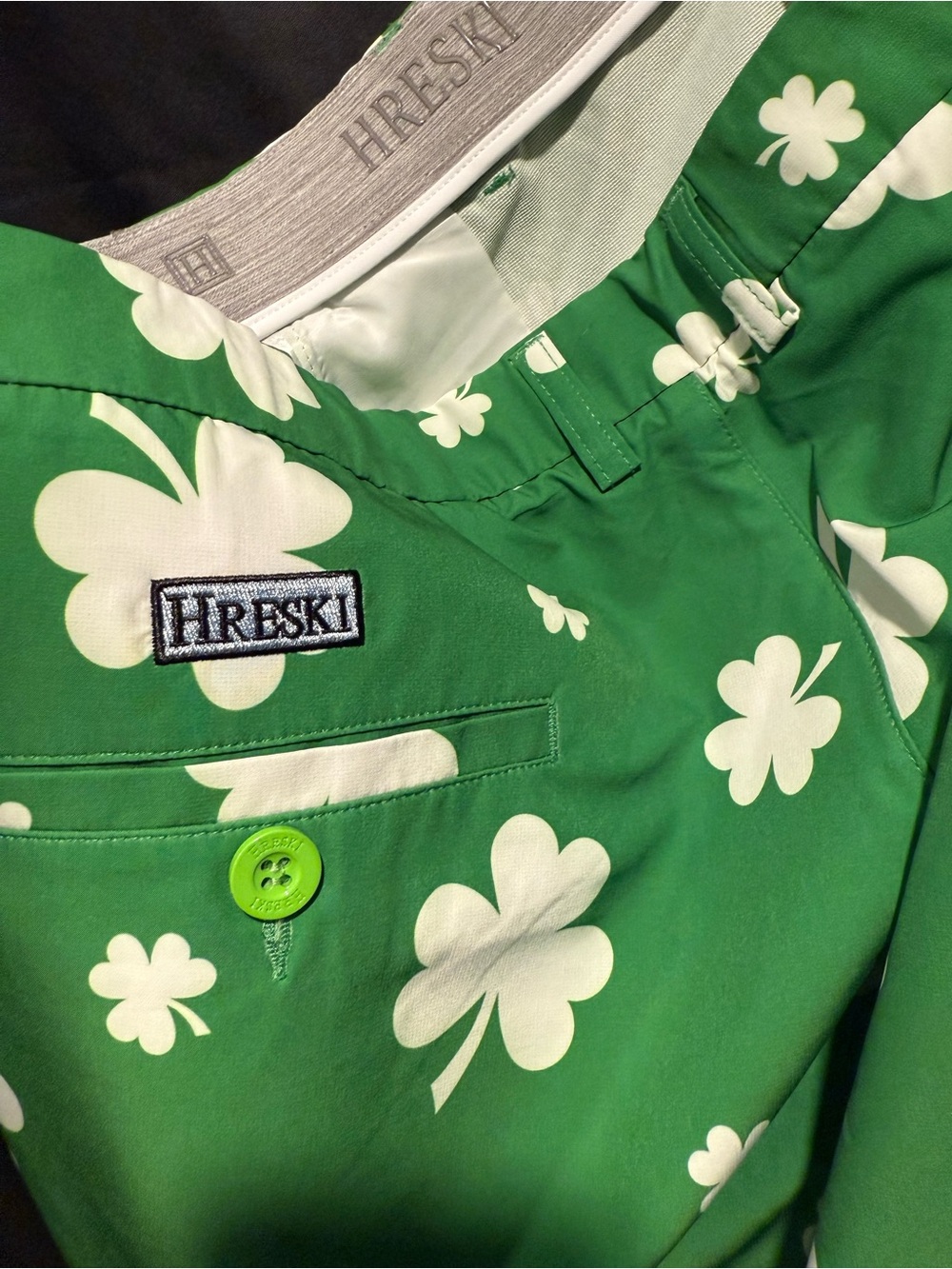 Hreski Green Shamrock Athletic Shorts